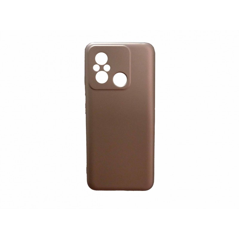 Oem Soft Matt Case Gel TPU Cover 2.0mm Για Xiaomi Redmi 12C / Redmi 11A Metallic Ροζ - Χρυσό