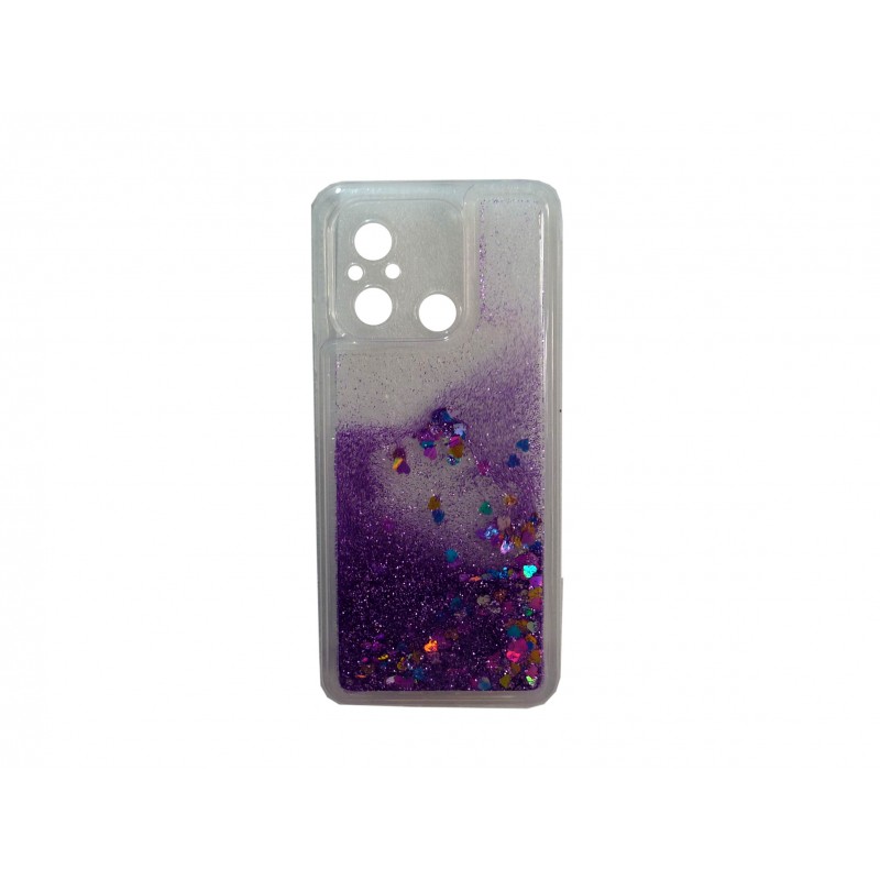 Oem Θήκη TPU Με Υγρό Glitter Για Xiaomi Redmi 12C / Redmi 11A Μωβ