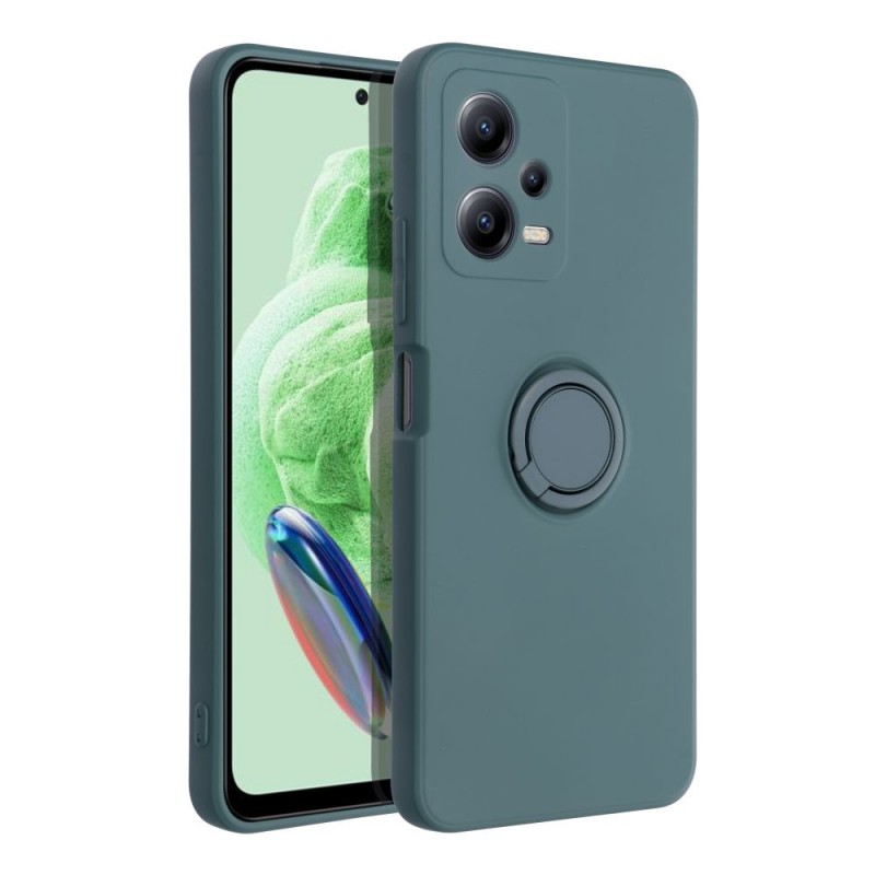 Forcell Back Cover Σιλικόνης Με Δαχτυλίδι Στήριξης Για Xiaomi Redmi Note 12 5G ( Global ) Πράσινο