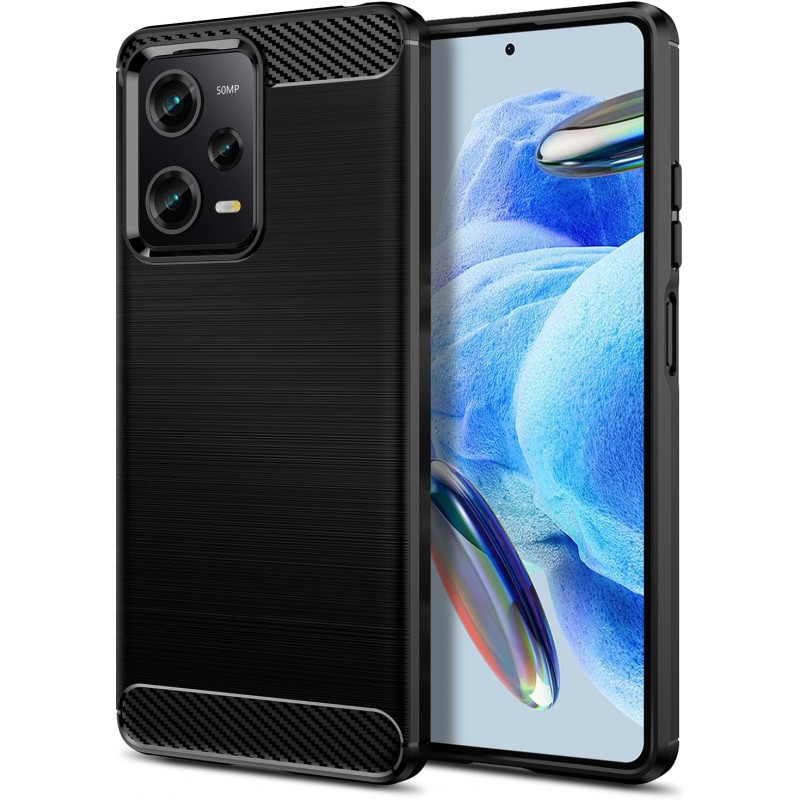 Oem Θήκη Σιλικόνης Carbon Για Xiaomi Redmi Note 12 Pro Plus Μαύρο