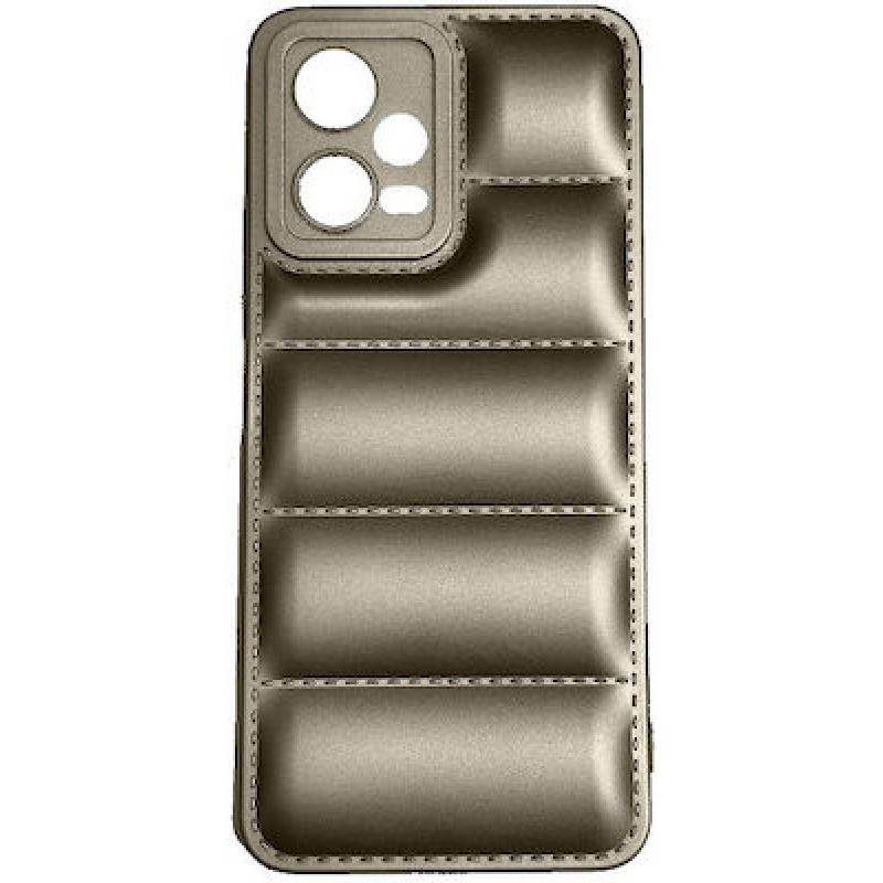 Oem Θήκη Puffer Δερματίνης Για Xiaomi Redmi Note 12 4G Metallic Χρυσό