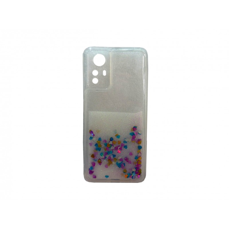 Oem Θήκη TPU Με Υγρό Glitter Για Xiaomi Redmi Note 12S Άσπρο