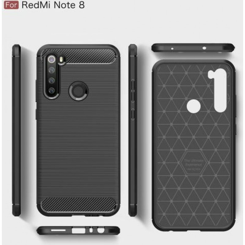 Oem Θήκη Σιλικόνης Carbon Για Xiaomi Redmi Note 8T Μαύρο