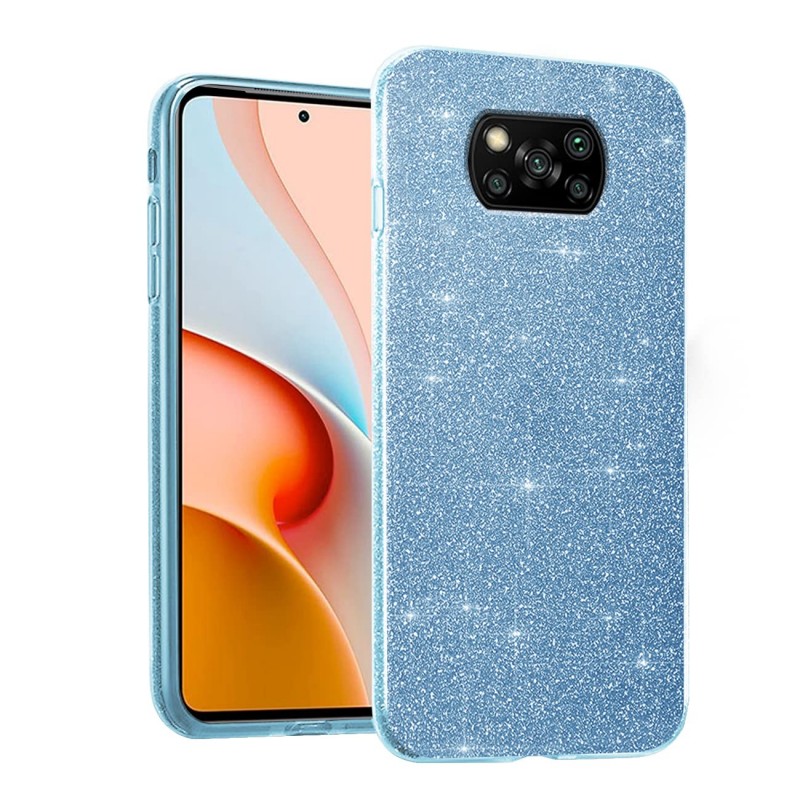 Oem Θήκη Shining Χρυσόσκονη Για Xiaomi Poco X3 / Poco X3 NFC / Poco X3 Pro Γαλάζιο