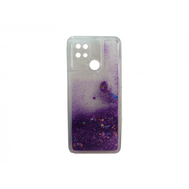 Oem Θήκη TPU Με Υγρό Glitter Για Xiaomi Redmi 10C Μωβ