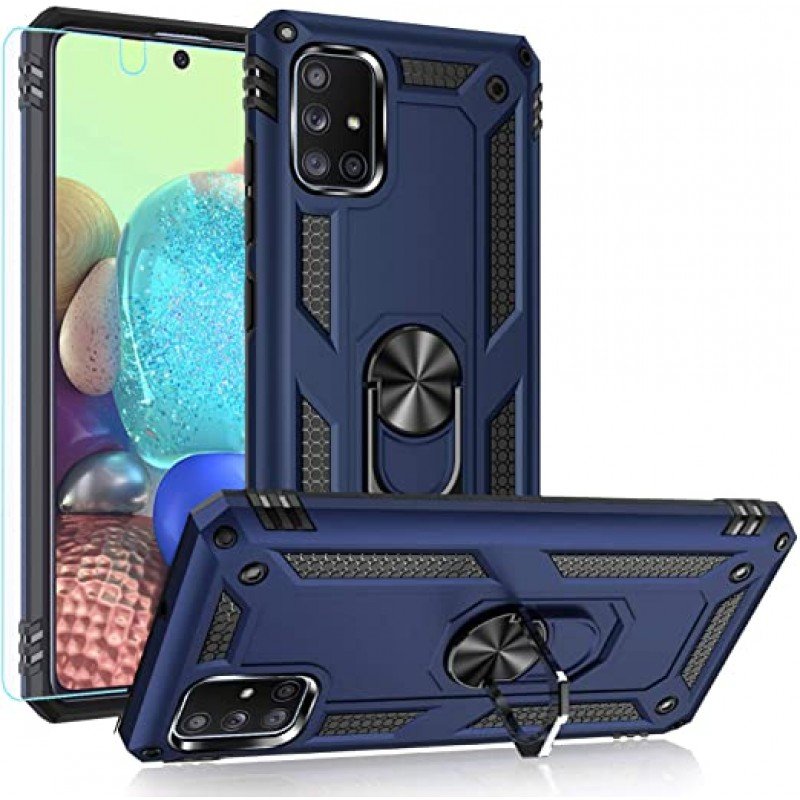 Oem Θήκη με Ring Stand TPU Case Για Samsung Galaxy A71 5G / 4G Lite  Μπλε