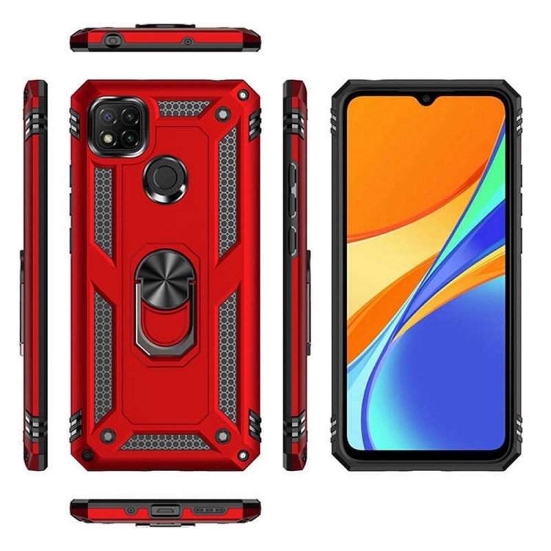 Oem Ring Holder Back Cover Για Xiaomi Redmi Note 9 Pro / Redmi Note 9s / Note 9 Pro Max Μπλε