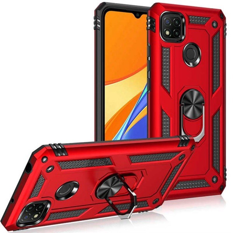 Oem Ring Holder Back Cover Για Xiaomi Redmi Note 9 Pro / Redmi Note 9s / Note 9 Pro Max Μπλε