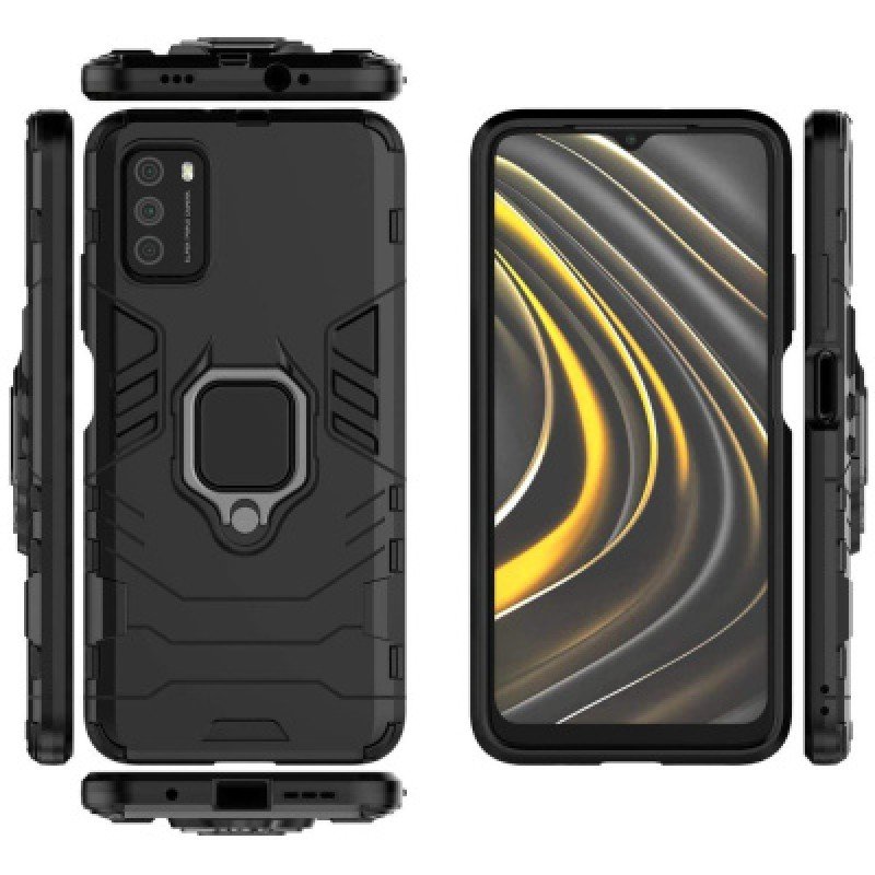 Ring Armor Case Xiaomi Redmi Note 9 5G / Note 9T Μαύρο