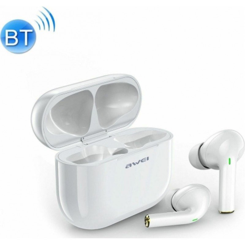 Awei T29 In-ear Bluetooth Handsfree Ακουστικά με Αντοχή στον Ιδρώτα και Θήκη Φόρτισης Άσπρο