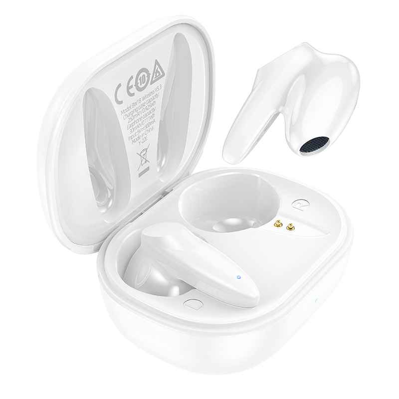 Borofone W18 Mini Luxury Earbud Bluetooth Handsfree Ακουστικά με Θήκη Φόρτισης Άσπρο