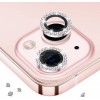 Oem Τζαμάκι Κάμερας Strass Frame Για Apple iPhone 14 Pro 6.1" / Apple iPhone 14 Pro Max 6.7" Ροζ