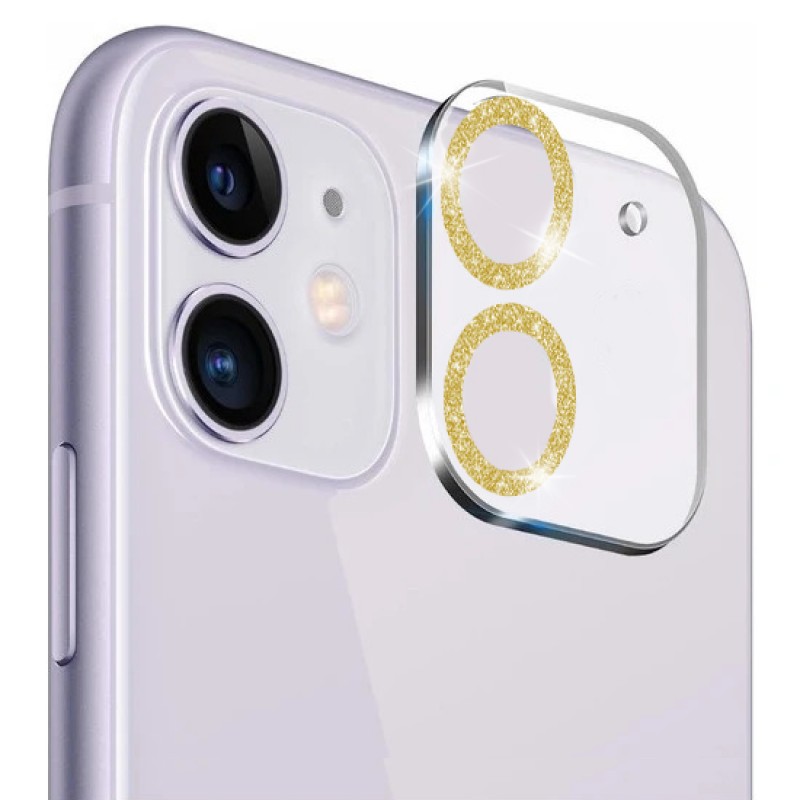 Oem Τζάμι Προστασίας Κάμερας Χρυσόσκονη Camera Lens Tempered Glass Για Apple iPhone 12 6.1'' Χρυσό