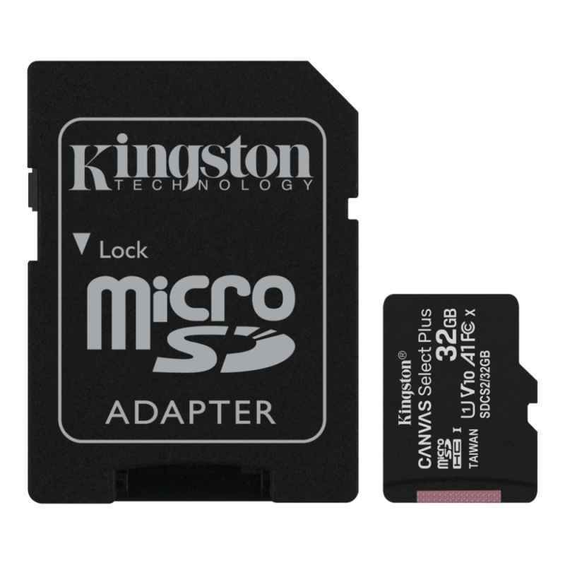 Kingston Canvas Select Plus Micro SDHC 32GB Class 10 U1 V10 A1 UHS-I Με Αντάπτορα