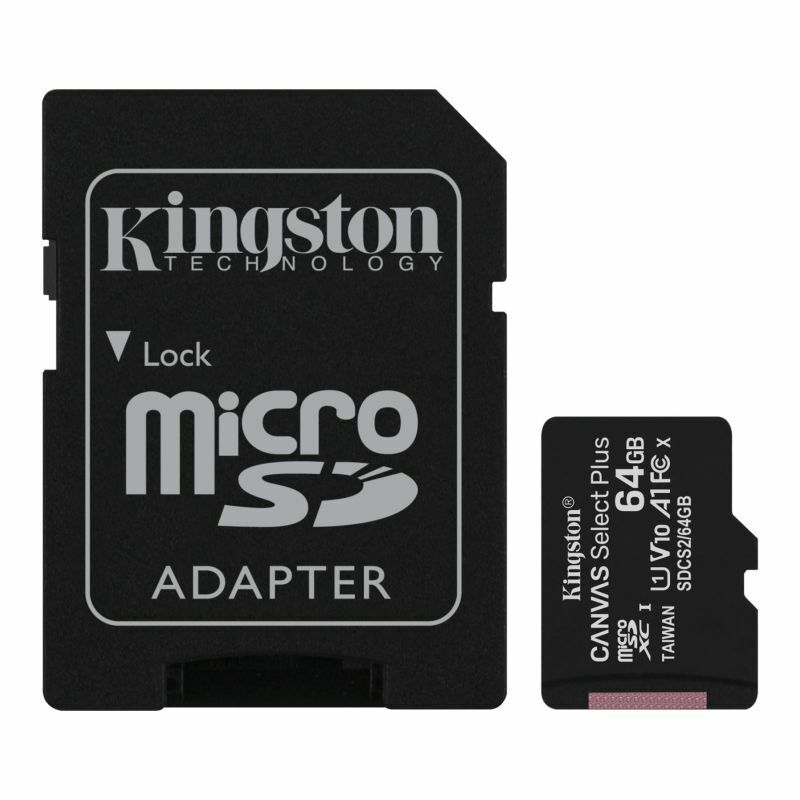 Kingston Canvas Select Plus Micro SDHC 64GB Class 10 U1 V10 A1 UHS-I Με Αντάπτορα