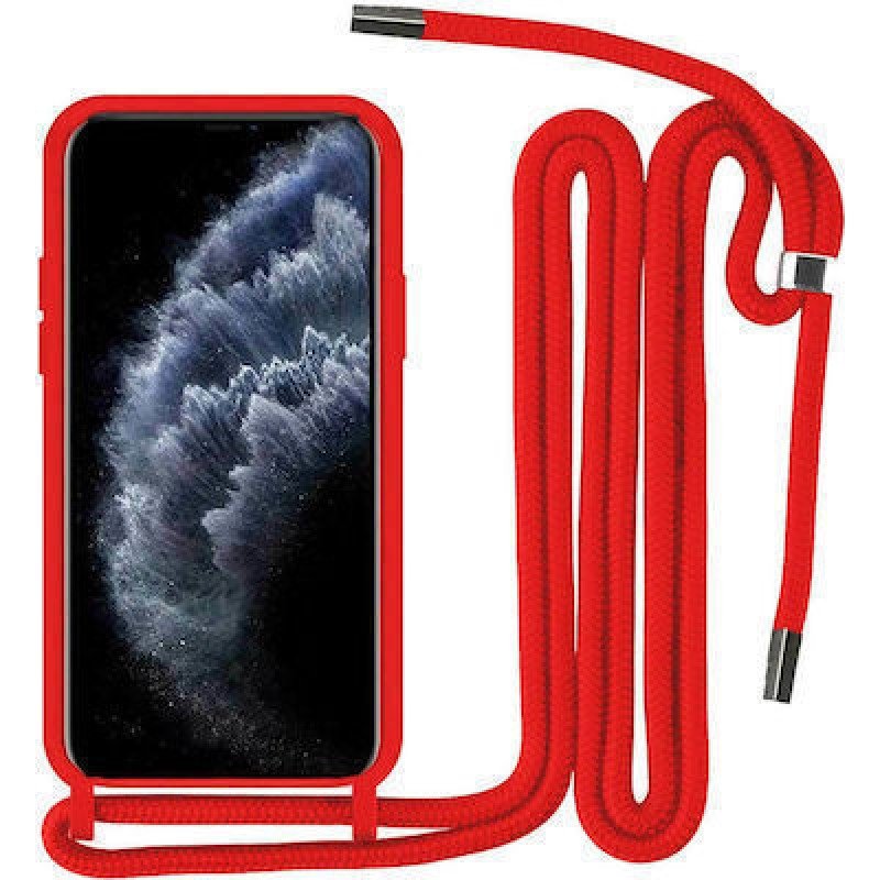 Oem Cord Silicone Κόκκινη Θήκη Για Xiaomi Poco X5 Pro 5G Με Λουρί Κόκκινο