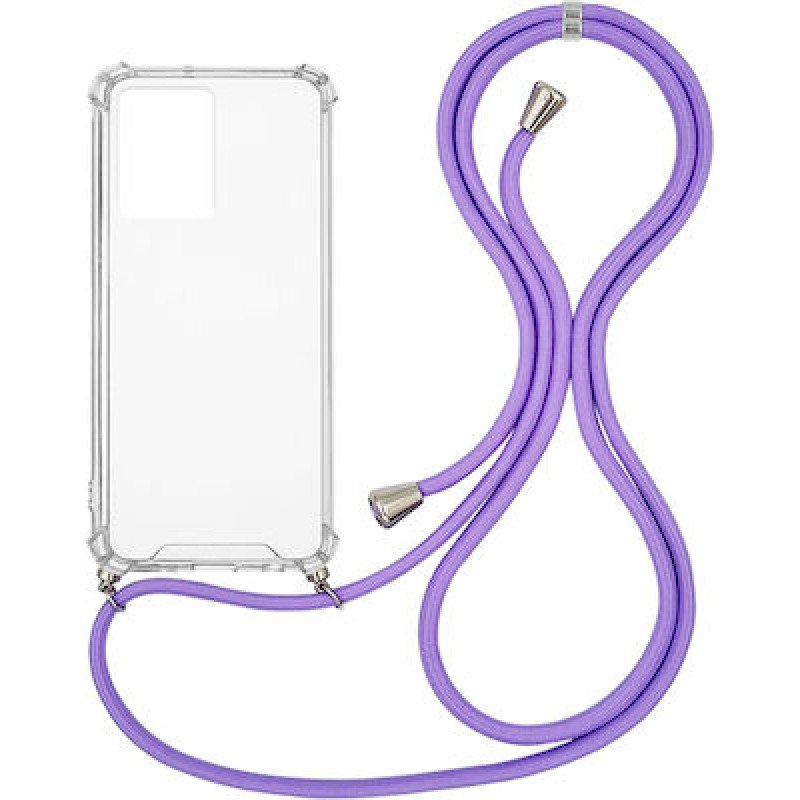 Oem Cord Silicone Διάφανη Θήκη Για Samsung Galaxy A54 5G Με Λουρί Λιλά