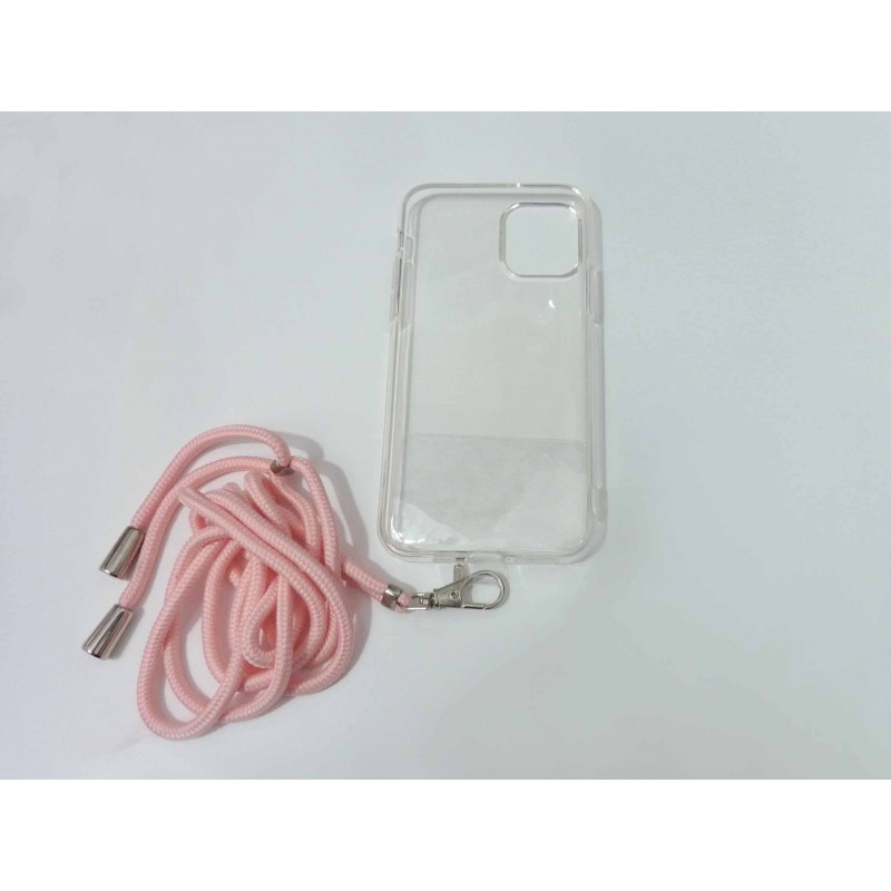 Oem Silicone Διάφανη Θήκη Για Xiaomi MI Note 10 Με Λουράκι Ροζ