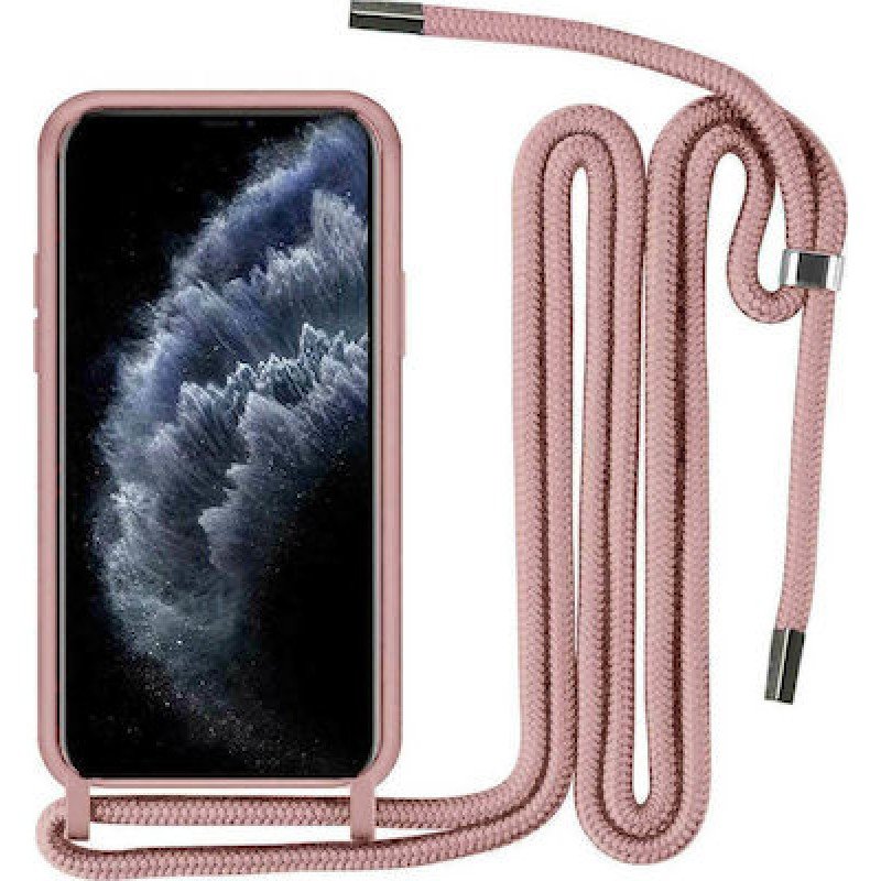 Oem Cord Silicone Ροζ - Nud Για Apple iPhone 12 Pro Max 6,7'' Με Λουρί Ροζ - Nud