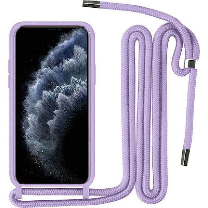 Oem Cord Silicone Λιλά Θήκη Για Apple iPhone 11 Με Λουρί Λιλά