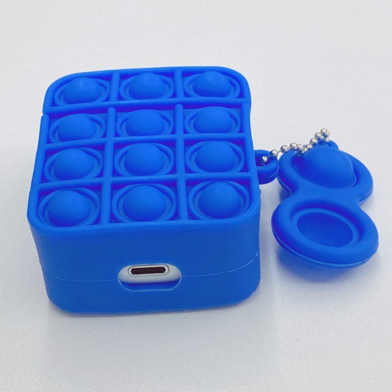 Oem Θήκη Σιλικόνης Anti Stress Fidget Bubble Pop Αγχολυτική Για AirPods Γκρι