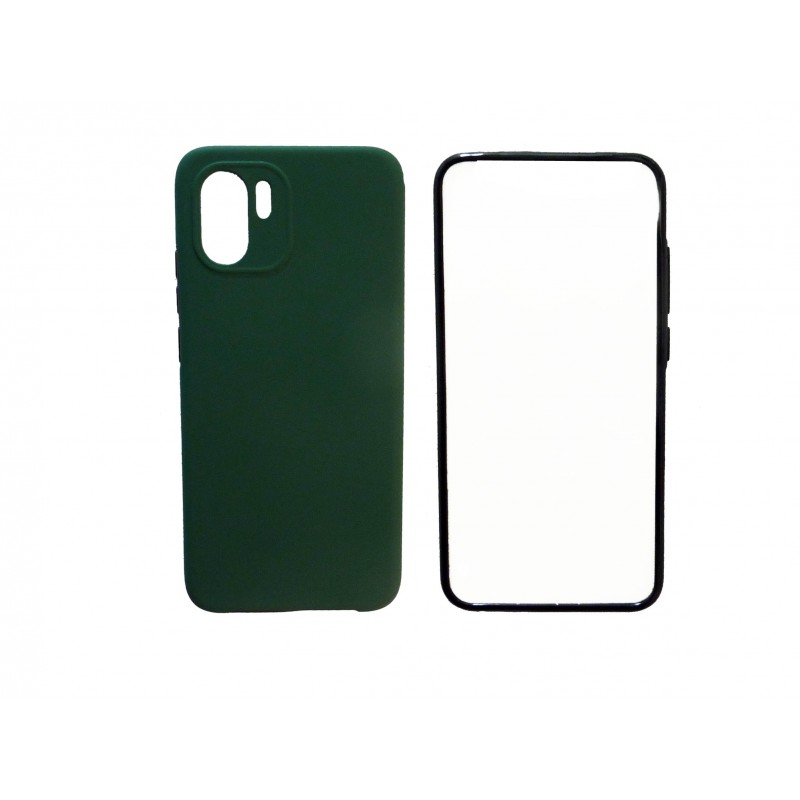 Oem Θήκη 360° Full Cover Σιλικόνης Για Xiaomi Redmi A1 2022 / Redmi A2 Σκούρο Πράσινο