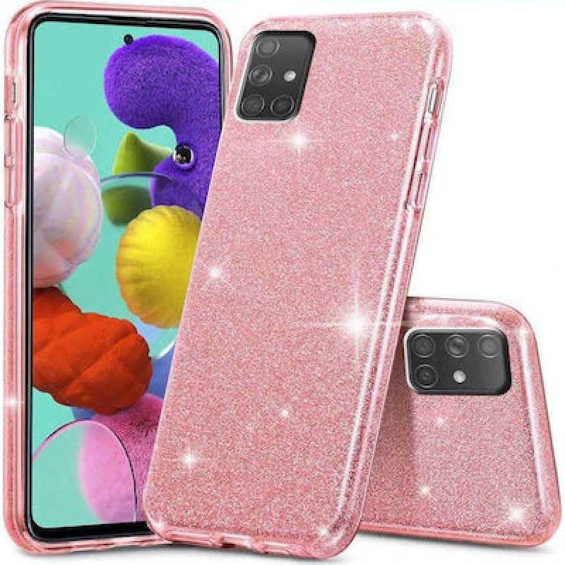 Oem Glitter Case Shining Χρυσόσκονη Cover ΓΙΑ Xiaomi Redmi 10 / Redmi 10 2022  Ροζ