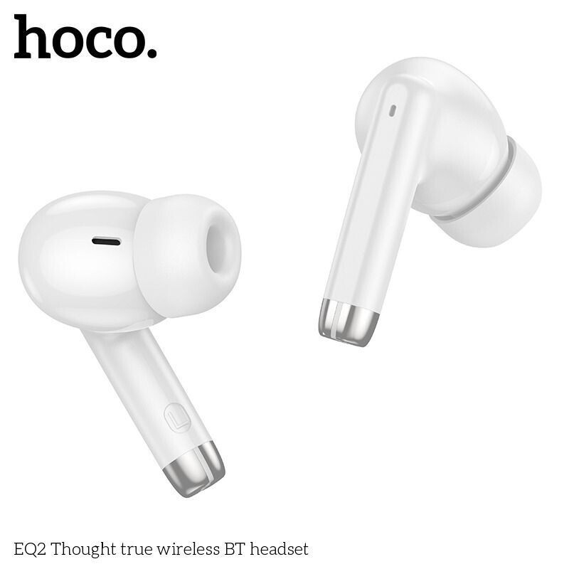 Hoco EQ2 In-ear Bluetooth Handsfree Ακουστικά με Θήκη Φόρτισης Λευκά