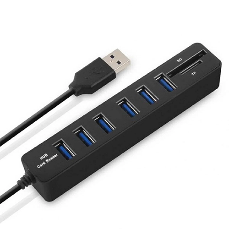 USB Hub – Card Reader ANDOWL Q-HU300 με 8 θύρες Μαύρο