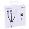 Oem Καλώδιο Multi-function 3 In 1 8 Pin Magnetic Charging Cable for iPhone / Apple Watch  1,2m Λευκό