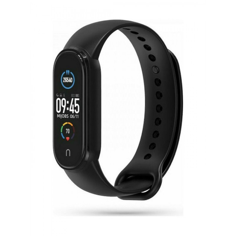 Oem Λουράκι Σιλικόνης Για Xiaomi Mi Band 7 Μαύρο