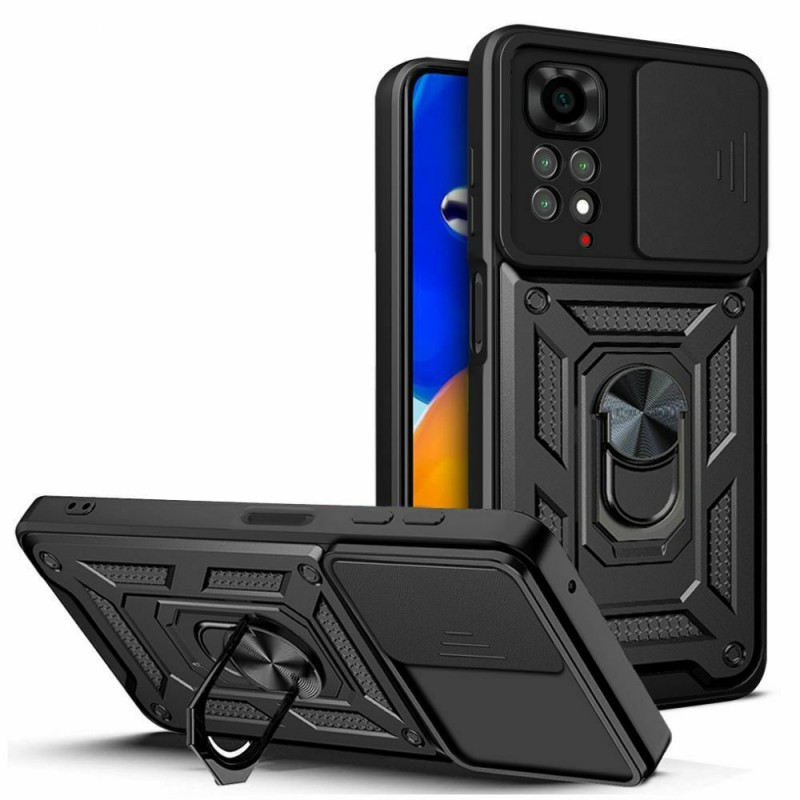 Oem Θήκη Slide Armor Back Cover Για Motorola Moto G22 4G / E32 / E32s Με Προστασία Κάμερας Μαύρο