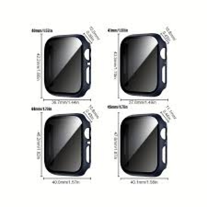 Oem Full Face Tempered Glass Προστατευτικό Οθόνης Privacy για το Apple Watch 45mm Μαύρο