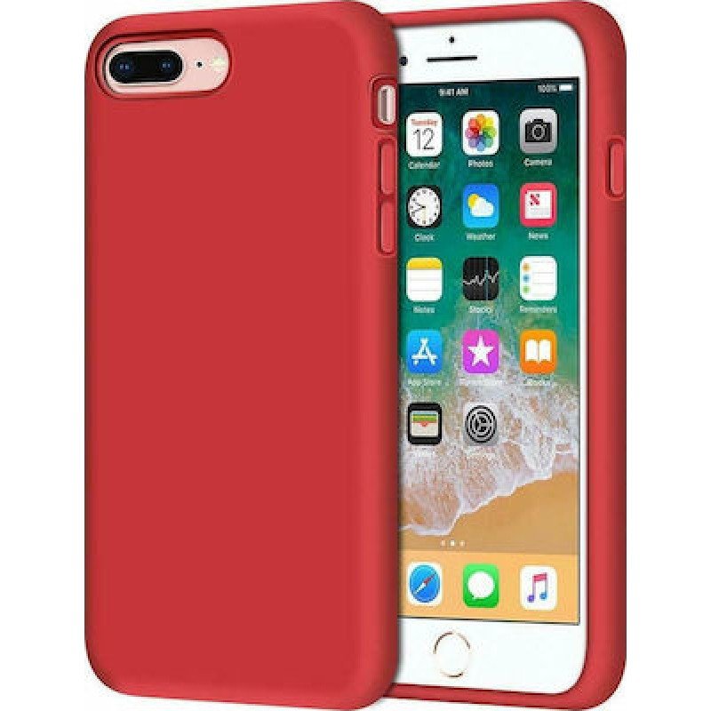 Oem Θήκη Σιλικόνης Soft 2.0 mm Για Apple iPhone 7 / 8 Plus  Κόκκινο