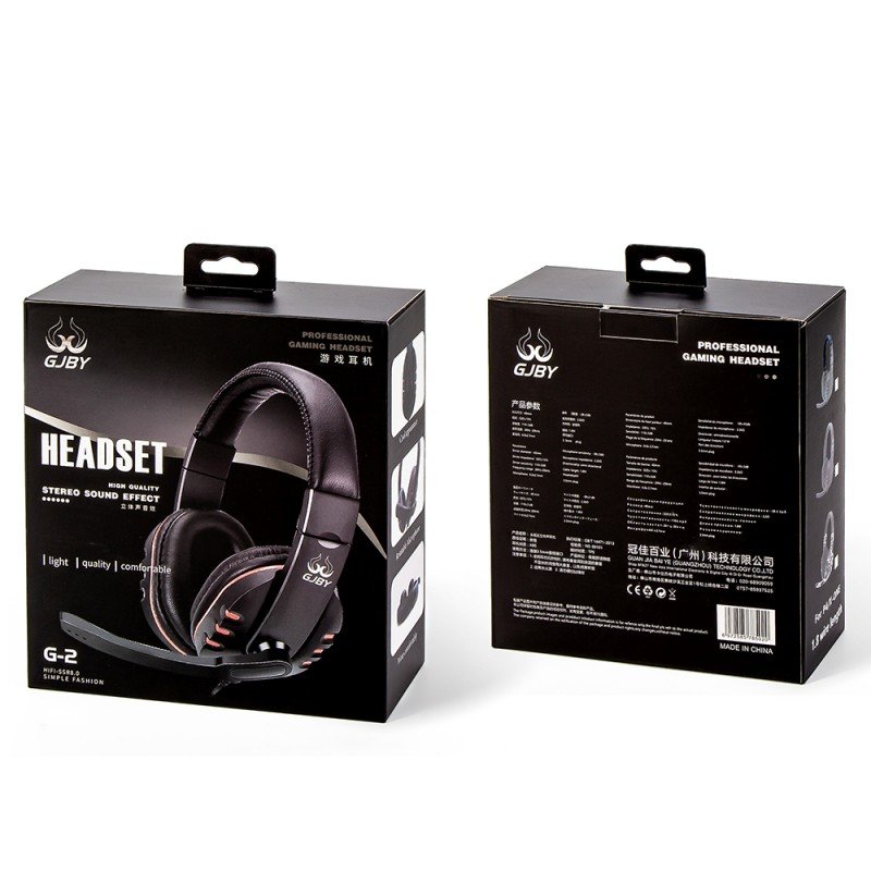 Gjby Stereo Headphones G2 Ενσύρματα Ακουστικά με Υποδοχή 3.5mm και Μικρόφωνο Μαύρο - Μπλε