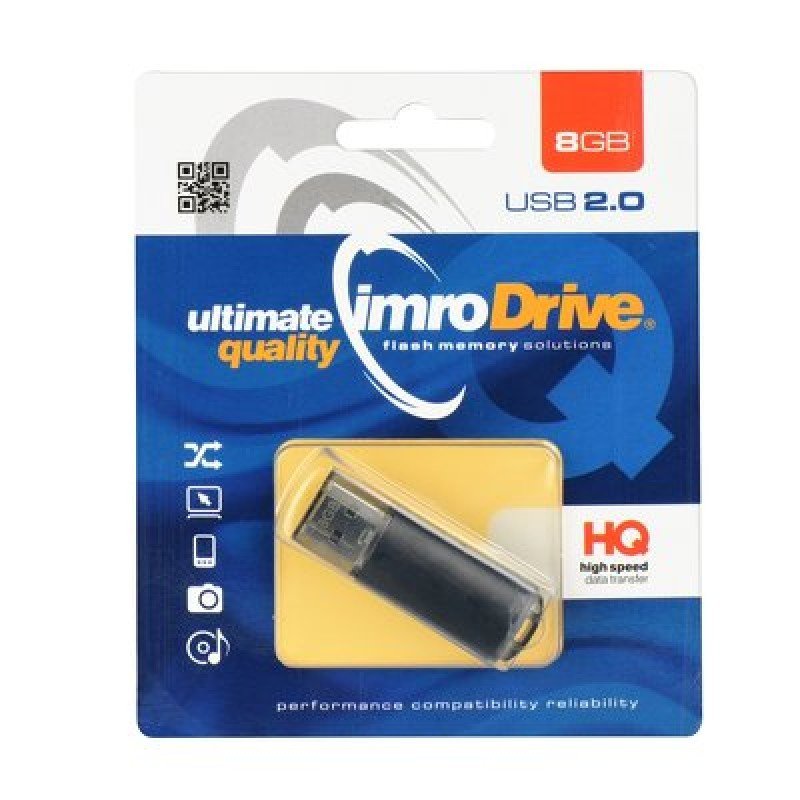 IMRO USB Flash Drive Usb 2.0 8GB Μαύρo 