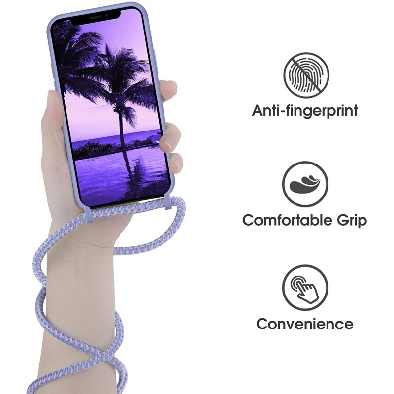 Oem Cord Silicone  Μωβ Θήκη Για Samsung Galaxy A22 4G Με Λουρί Μωβ