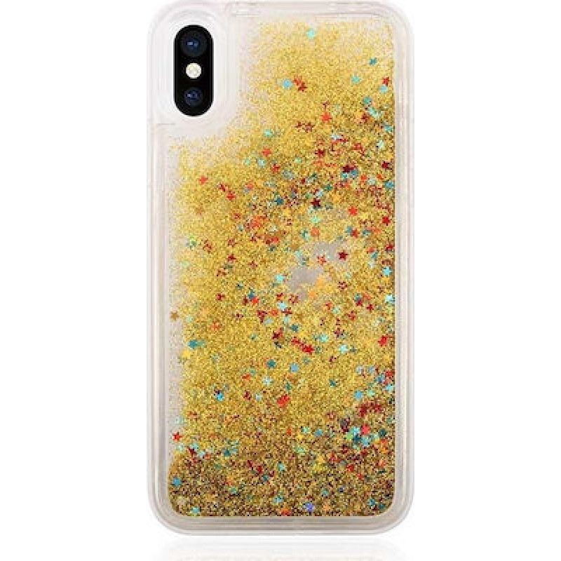 Oem Θήκη TPU Με Υγρό Glitter Για     Apple iPhone X / XS  Χρυσό