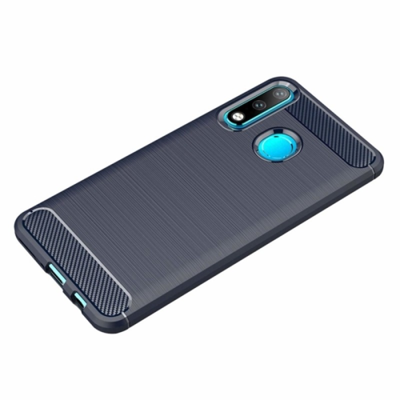 Oem Θήκη Σιλικόνης Carbon Για Huawei P30 Lite Μπλε