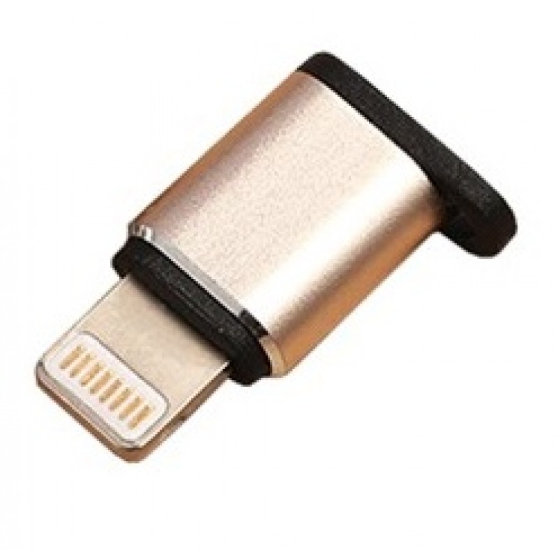 OEM Earldom Lightning male σε micro USB female Χρυσό 