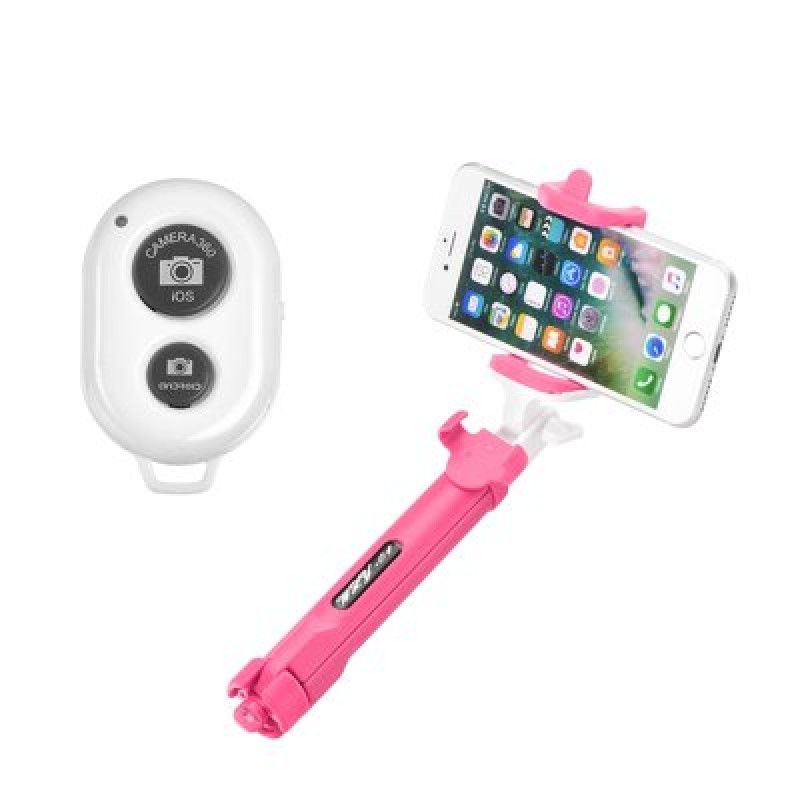 Oem Combo selfie stick with tripod and remote control bluetooth Ροζ