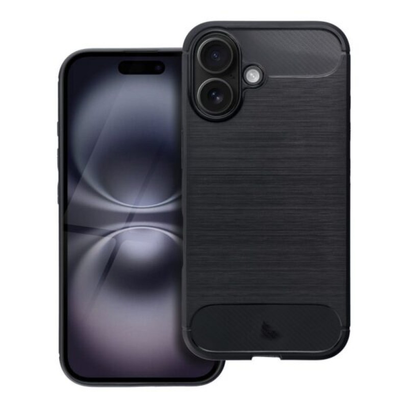 Oem Θήκη Σιλικόνης Carbon Για Apple iPhone 16 Plus 5G 6,7" Μαύρο