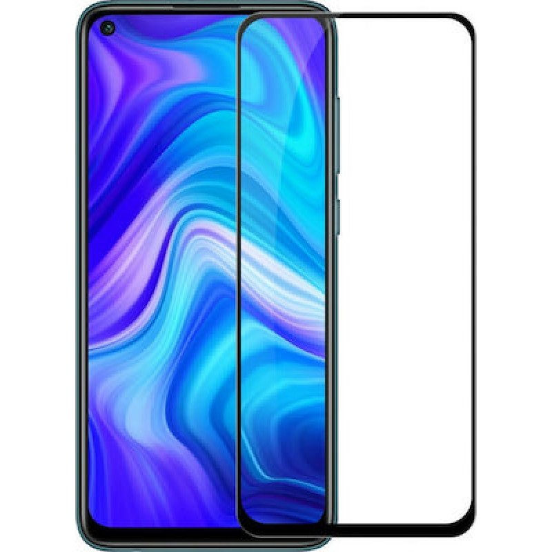 Oem Full Face Tempered glass Box Για Xiaomi Redmi Note 9 Μαύρο