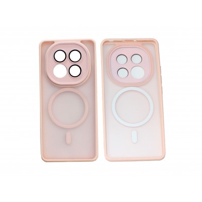 Oem Θήκη Back Cover Electro Magsafe Ημιδιαφανή Για Xiaomi Redmi Note 14 Pro Plus 5G Ροζ - Nud