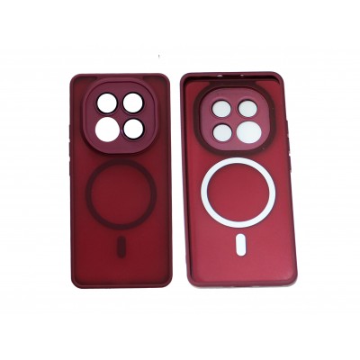 Oem Θήκη Back Cover Electro Magsafe Ημιδιαφανή Για Xiaomi Redmi Note 14 Pro Plus 5G Μπορντό