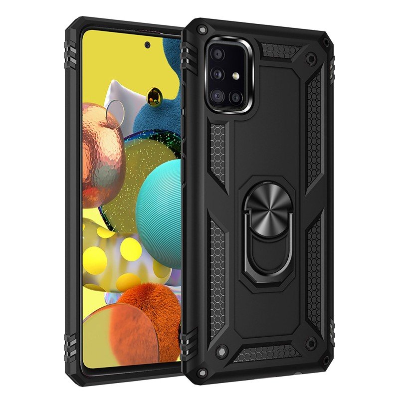 Oem Θήκη Armor  Με Ring Stand TPU Case Για Samsung Galaxy A71 5G / 4G Lite Μαύρο