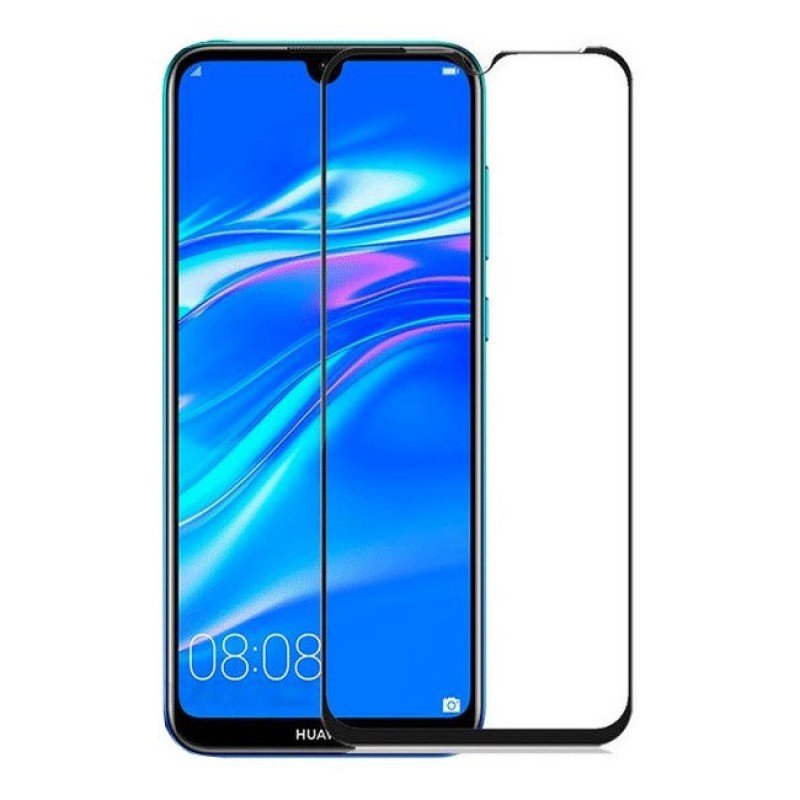 Oem Full Face Tempered glass Box Για Huawei Y7 2019 Μαύρο