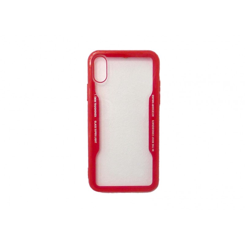 Θήκη Toughened Glass Super Light Cover Για Apple iPhone X / XS  Κόκκινο