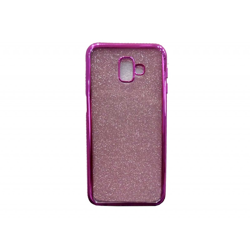  Oem Back Cover Σιλικόνης Με Σχέδιο  Με Glitter και περιμετρικά Strass Για Samsung Galaxy J6 Plus 2018  Σχέδια