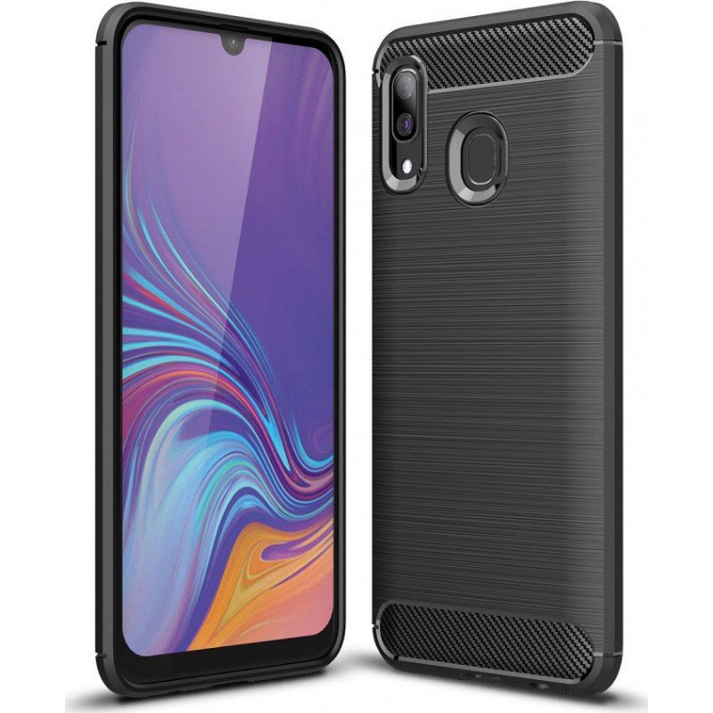 Oem Θήκη Σιλικόνης Carbon Για Samsung Galaxy A40  Μαύρο